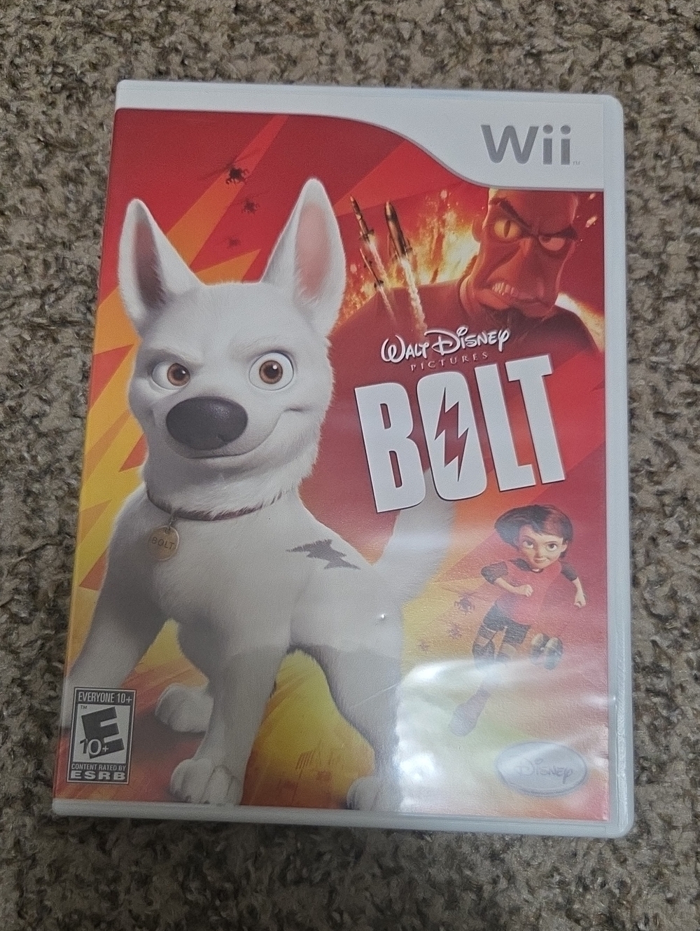 Disney Bolt Wii Video Game - White & Red Cover